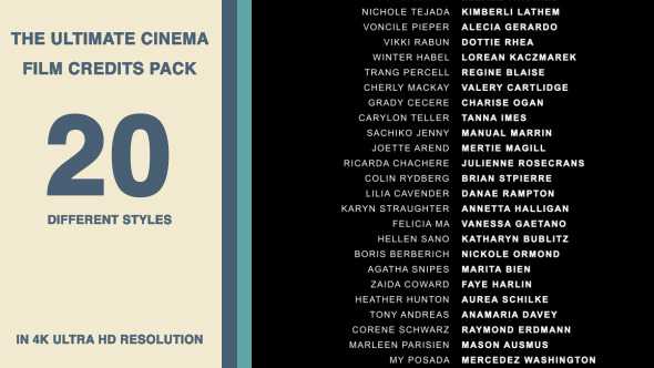 20 Cinema Film Credits Pack by NeuronFX | VideoHive